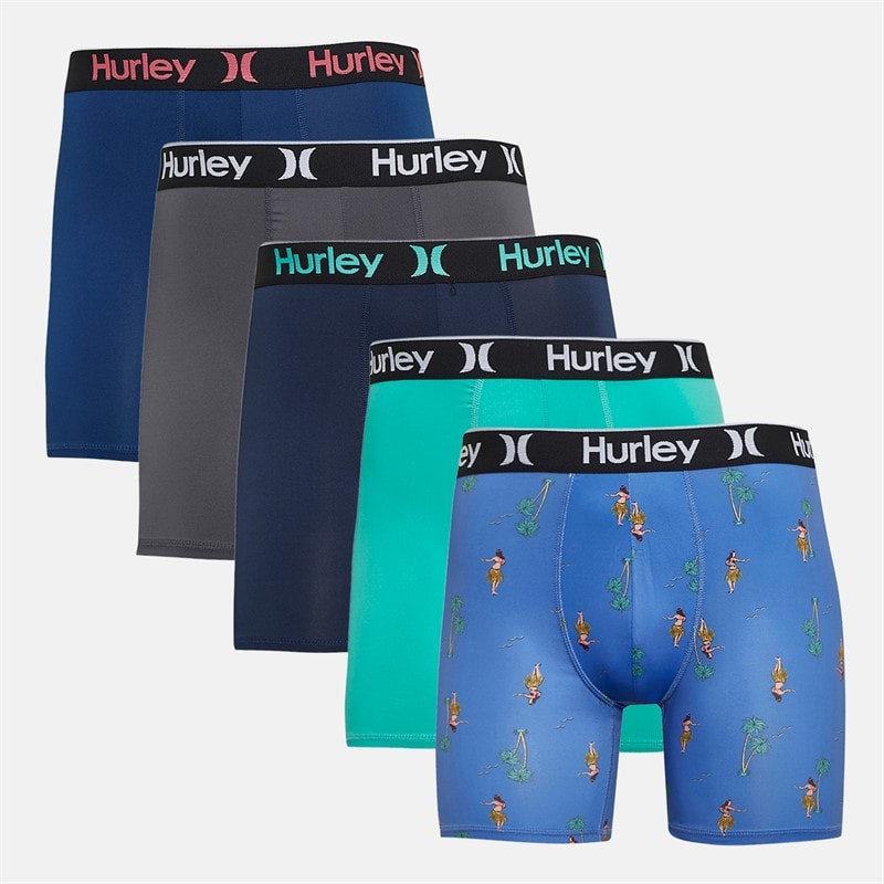 Hurley Herre Regrind Fem Pak Underbukser Blå