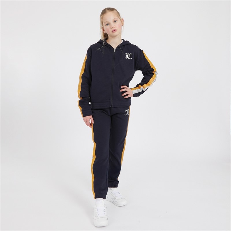 Juicy Couture Piger Pigetrøje med Glimmerstriber og Lynlås Træningssæt Nattehimmel