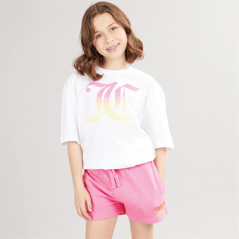 Juicy Couture PigeBørn oversized t-shirt og jersey shorts sæt Pink Cosmos