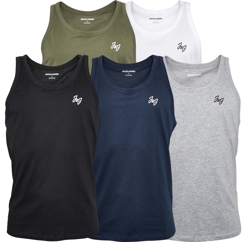 JACK & JONES Herre Joseph Fem-Pak Veste Blå/Hvid/Grå/Kaki/Sort