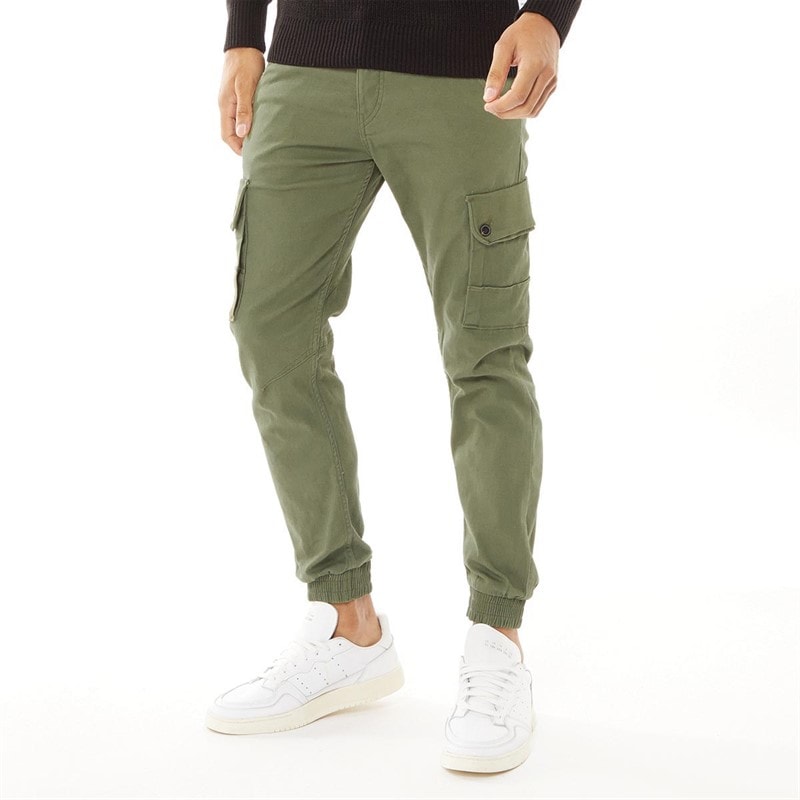 JACK & JONES Herre Paul Warner AKM 111 Cargobukser Olivengrøn