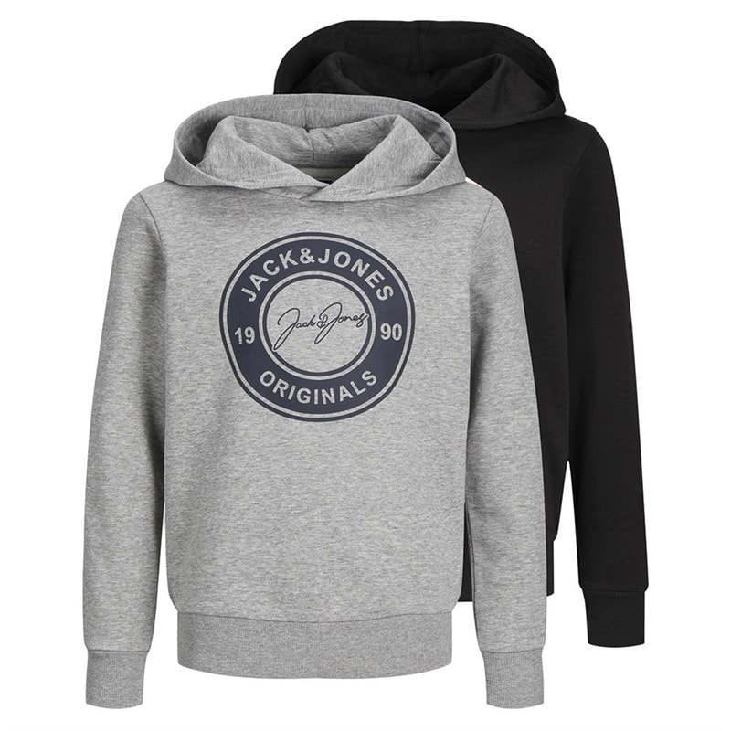 JACK & JONES Drenge Thomas To-Pak Hoodies Lysegrå Melange/Sort