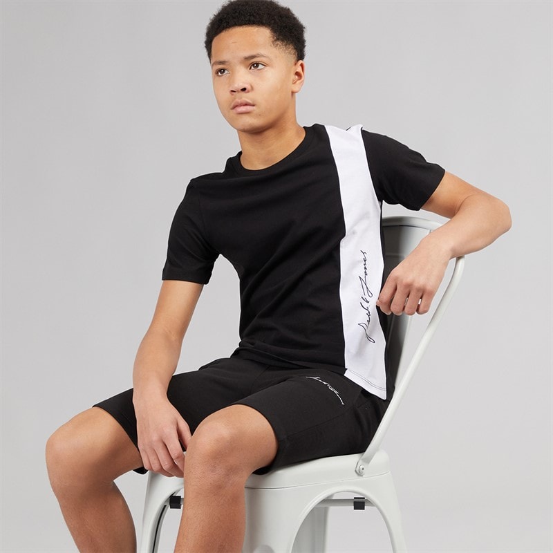 JACK & JONES Drenge Jax Blok T Shirt Og Shorts Sæt Sort
