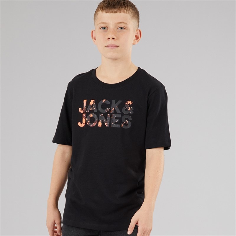 JACK & JONES Drenge Splash Corp Logo T-shirts Sort