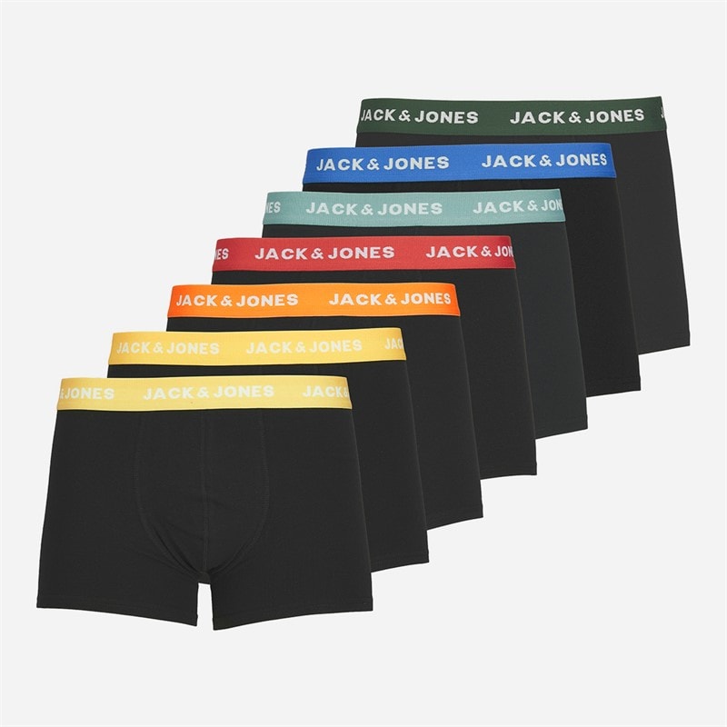 JACK & JONES Herre Vito Ensfarvet Syv Pak Boxer Trusser Sort