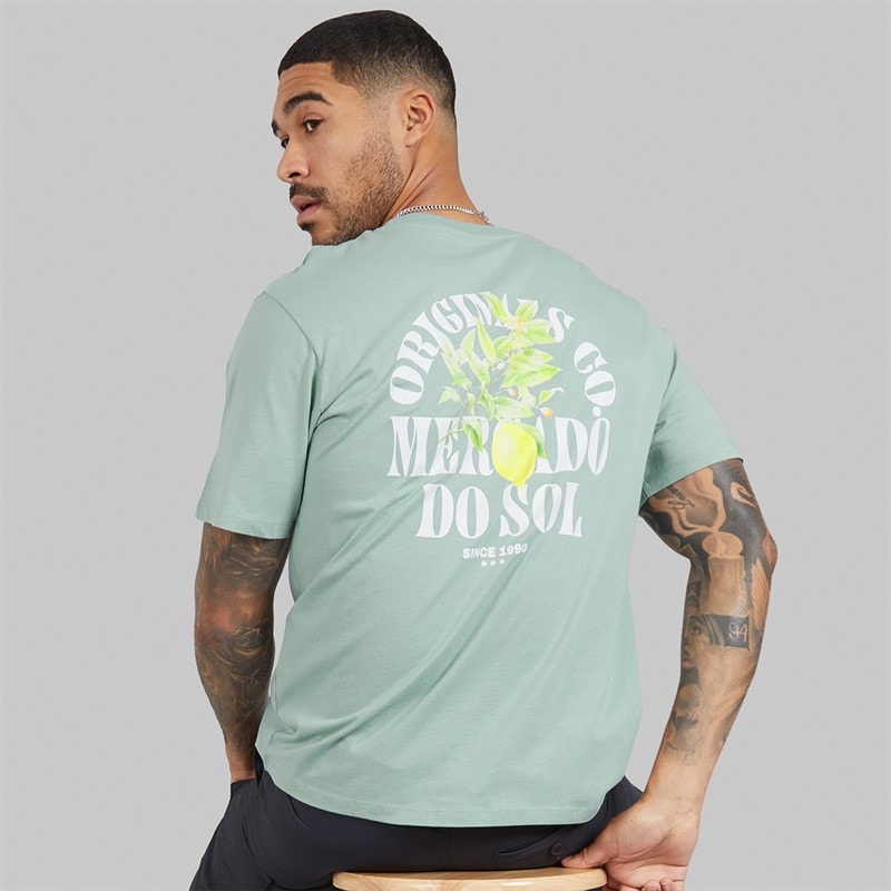 JACK & JONES Herre Mykonos Back T-shirts Grøn