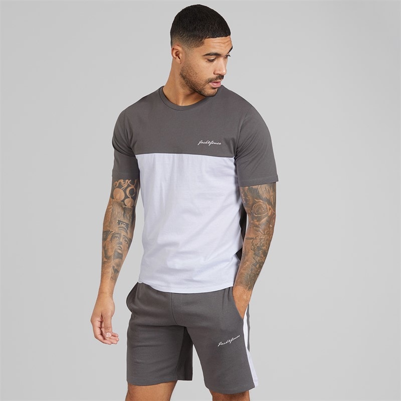 JACK & JONES Herre Trip T-shirt Og Shorts Sæt Castlerock
