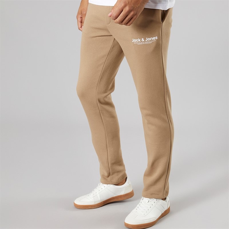 JACK & JONES Herre Vesterbro Joggingbukser Med Åben Kant Silver Mink/Hvid