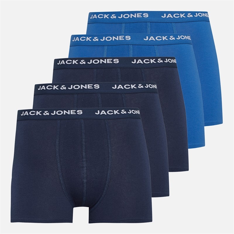 JACK & JONES Drenge fem pak bokser trusser marineblå/kobolt X3 Navy/X2 Colbalt