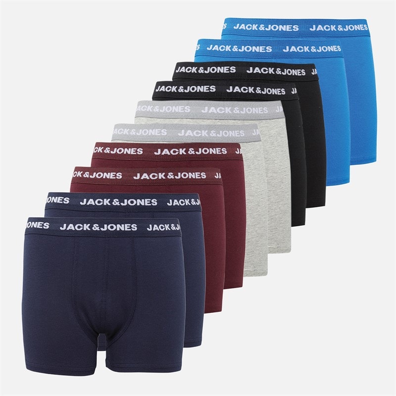 JACK & JONES Drenge ti pak boxer trunks sort/navy/lysegrå melange/port/koboltblå Sort/Navy/Lmg/ Port/Cobalt Blue