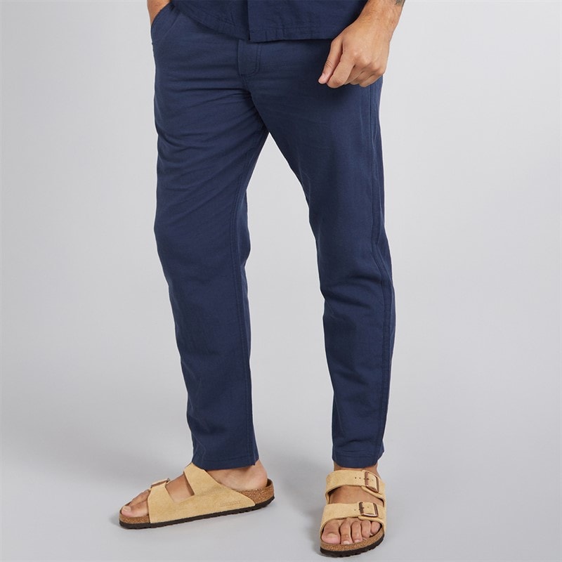 JACK & JONES Herre Kane Paros Hør Blanding Bukser Navy Blazer