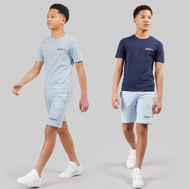 JACK & JONES Drenge Beau 2 Pak T-shirts og Shorts Sæt Cashmere Blue