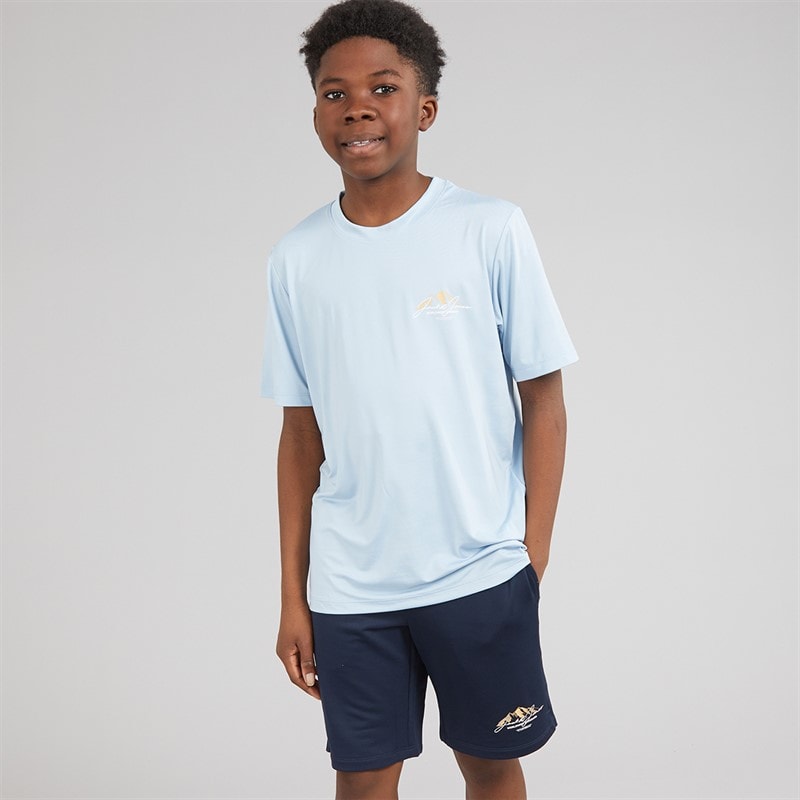 JACK & JONES Drenge Bjerg Tech T Shirt Og Shorts Sæt Cashmere Blue