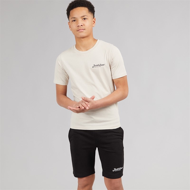 JACK & JONES Drenge Beau T Shirt Og Shorts Sæt Moonbeam