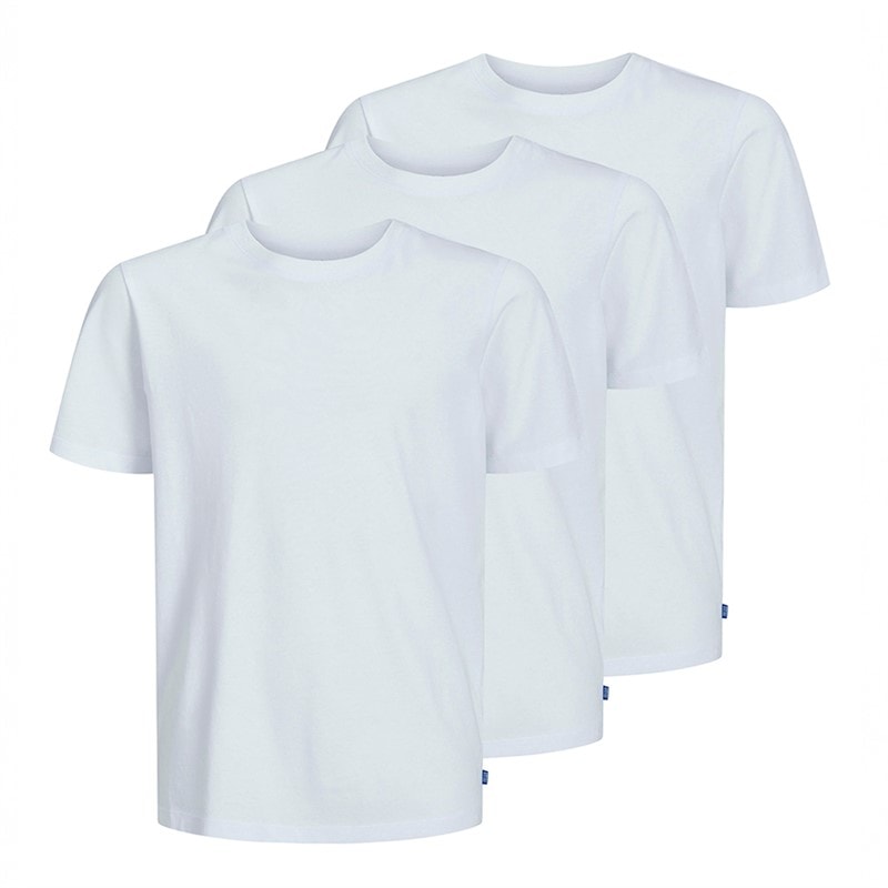 JACK & JONES Drenge økologisk tre pak t shirts Hvid