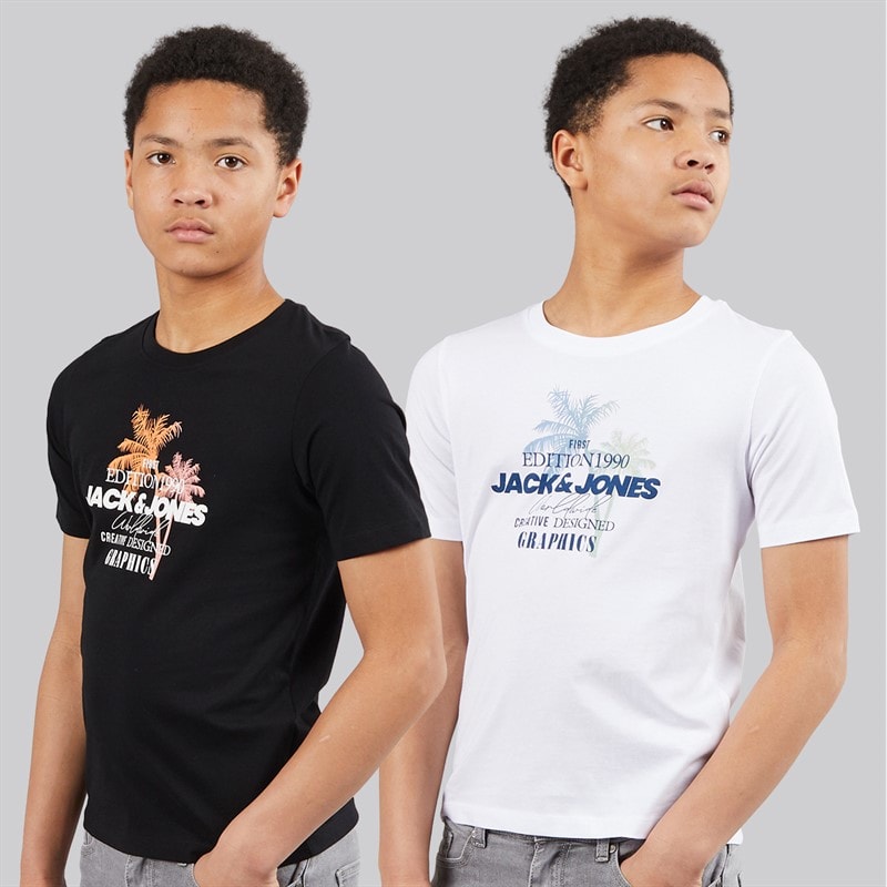 JACK & JONES Drenge Gradient To Pak T Shirts Sort
