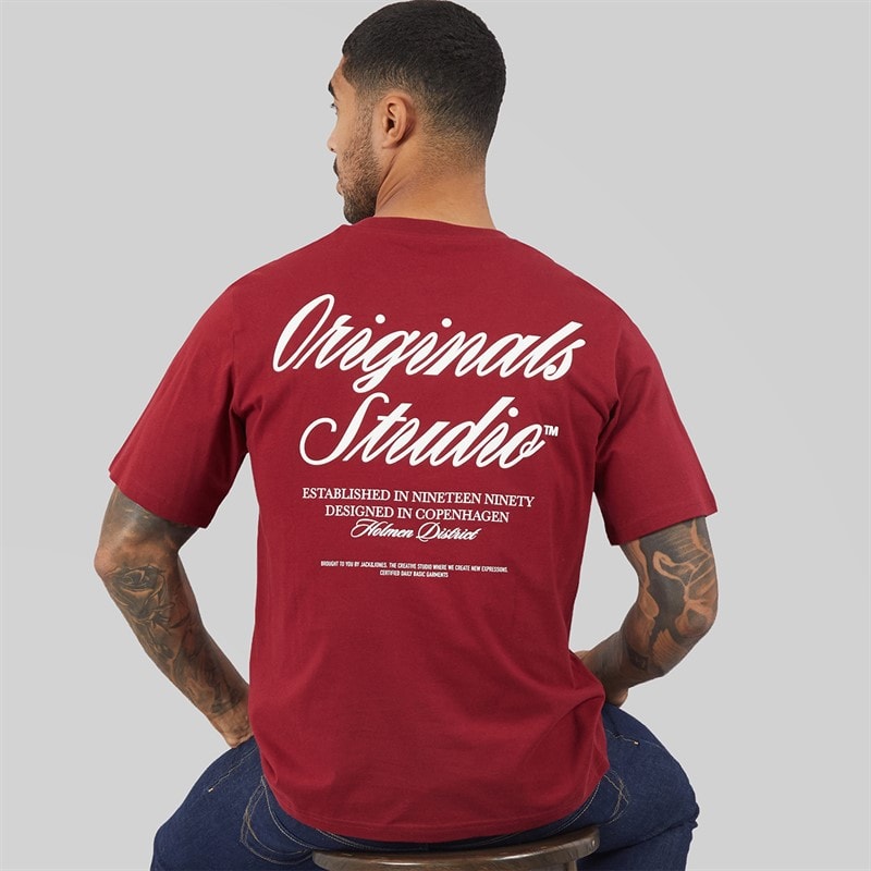 JACK & JONES Herre Norrebro T shirt Tibetan Red