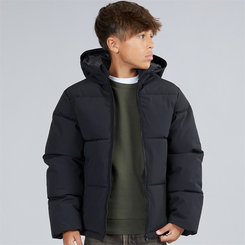JACK & JONES Drenge Surface Puffer Jakke Sort