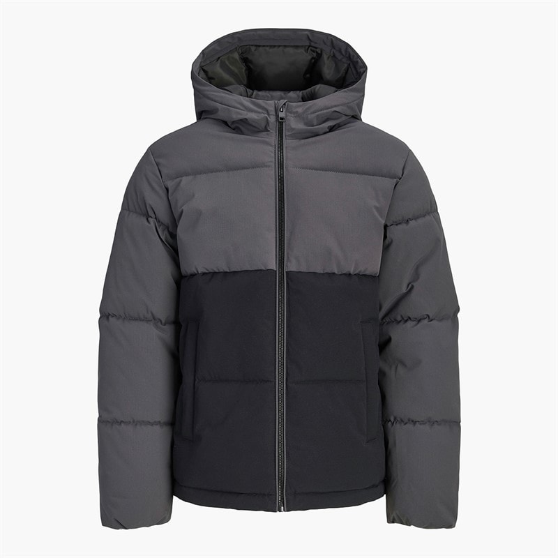 JACK & JONES Drenge Surface Puffer Jakke Asphalt/Sort