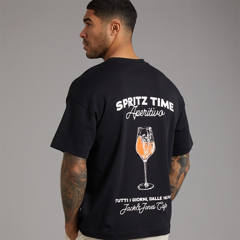 JACK & JONES Herre Coastal Days T-shirt Sort