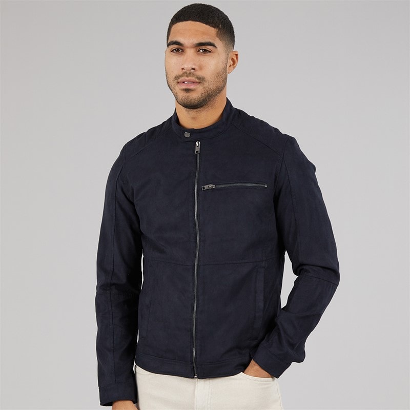 JACK & JONES Herre Dylan PU Jakke Sort