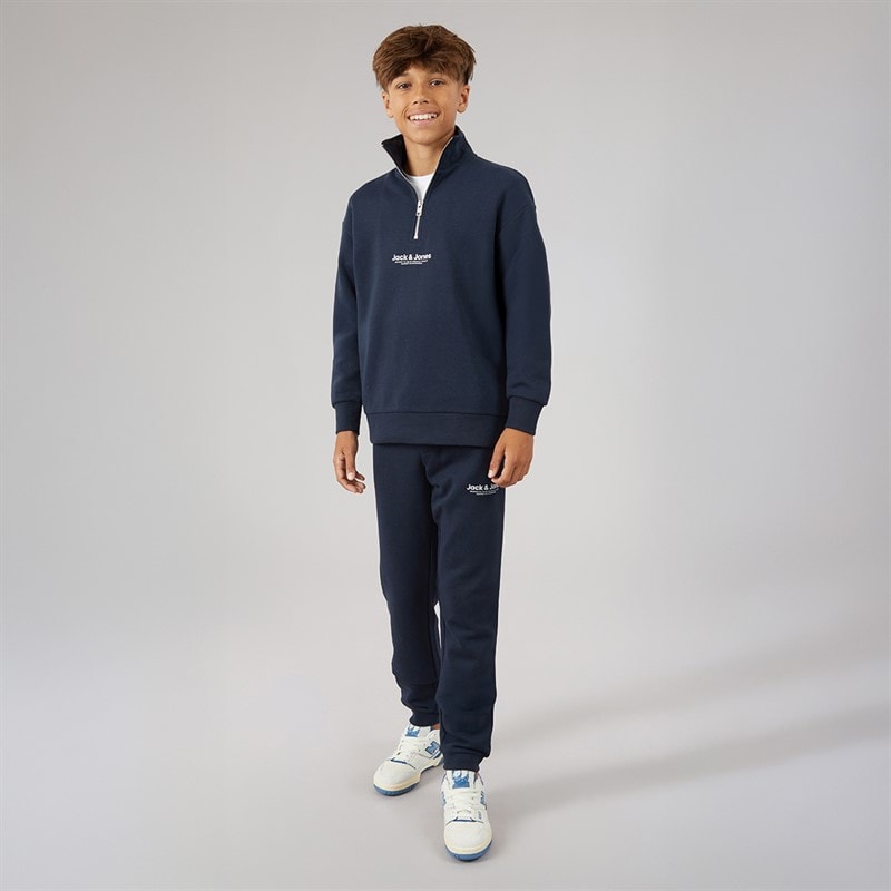 JACK & JONES Drenge Vesterbro Quarter Zip Sweatshirt Træningsdragt Navy Blazer