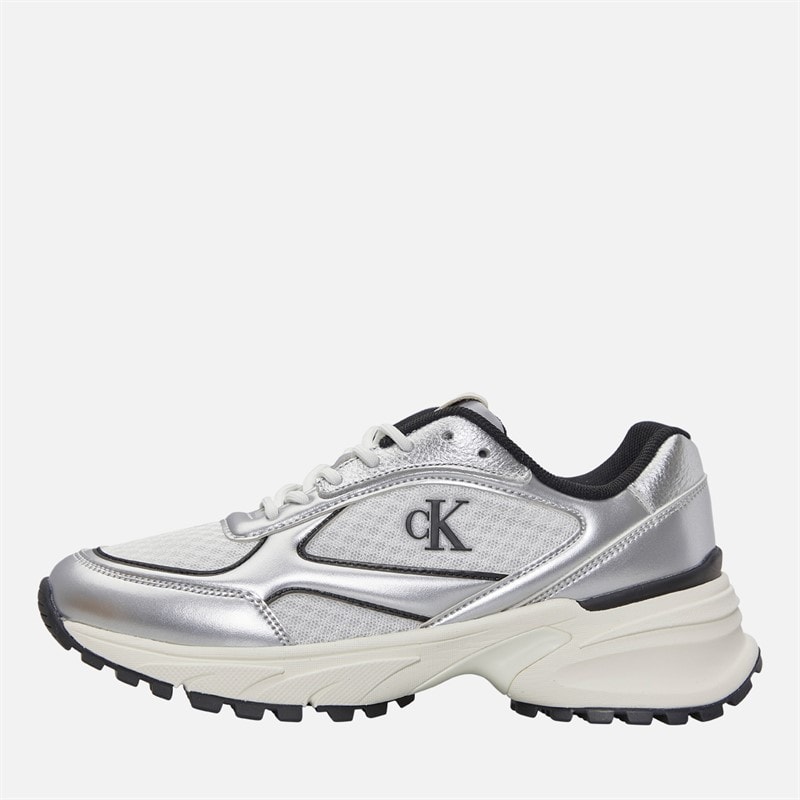 Calvin Klein Jeans Dame løbesko til vandring Silver/Sort/Bright White