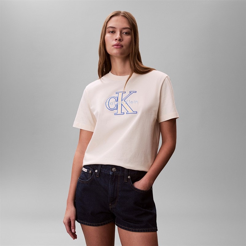 Calvin Klein Jeans Dame Klassisk T-shirt Calico