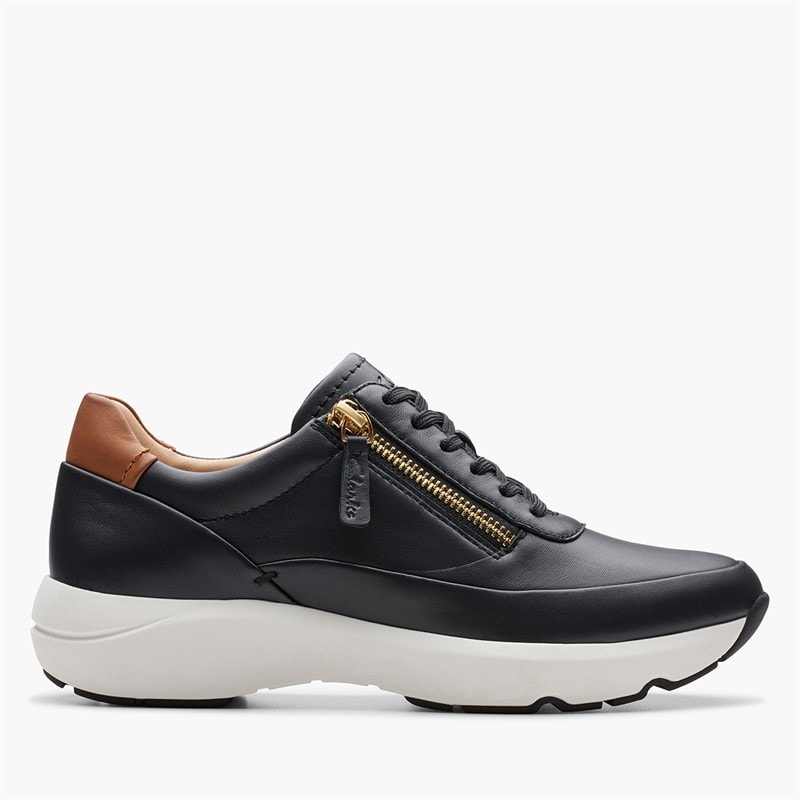 Clarks Dame Tivoli D-Fit Side Zip Træningssko Sort