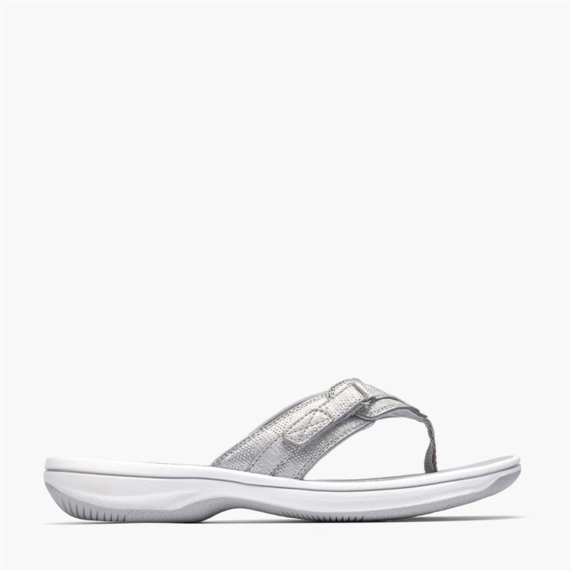 Clarks Dame Brinkley Sea flip flops Silver Metallic