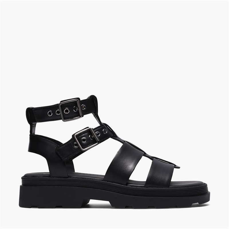 Clarks Dame Orinoco 3 Cove Sandaler Black Leather