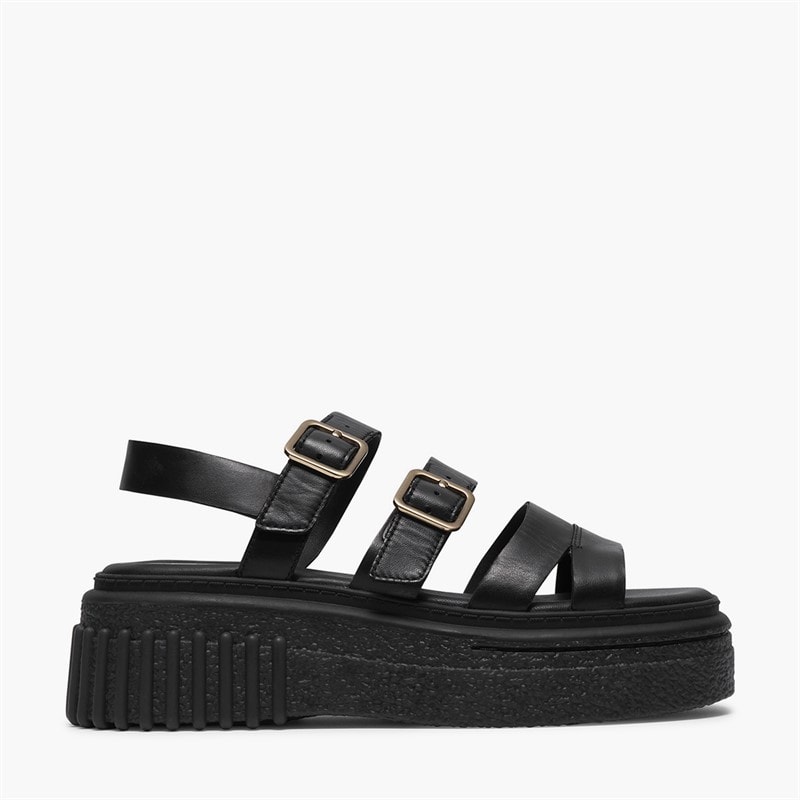 Clarks Dame Evamar Sandaler Med Strop Black Leather