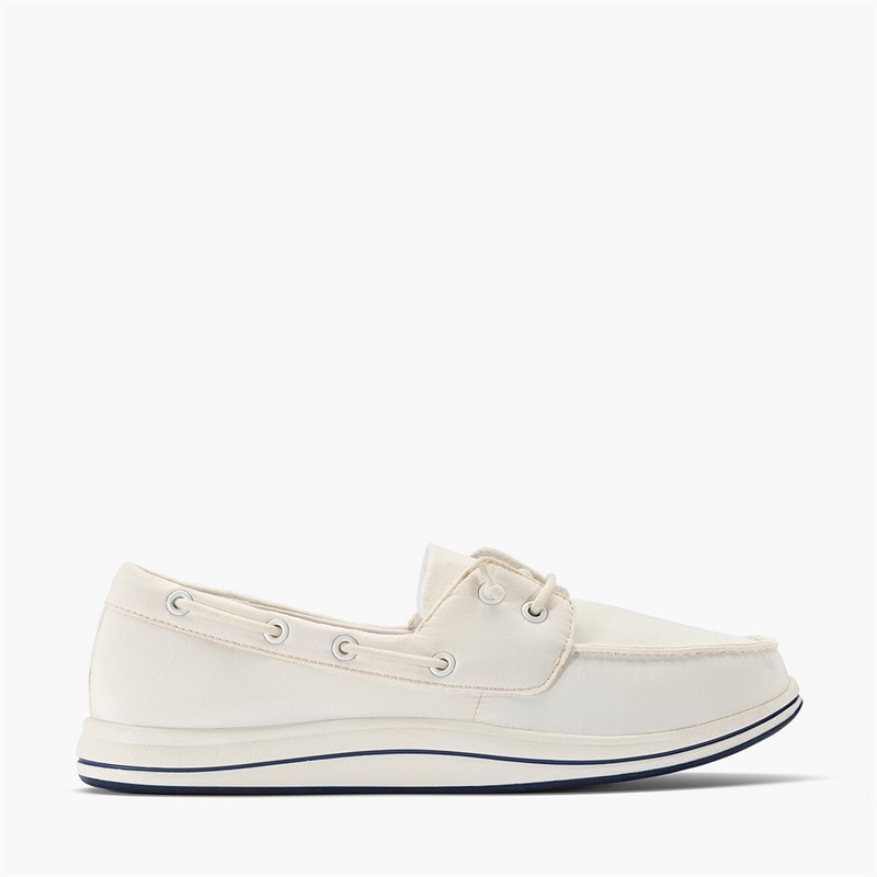 Clarks Dame Brinkley Edge Bådsko Hvid
