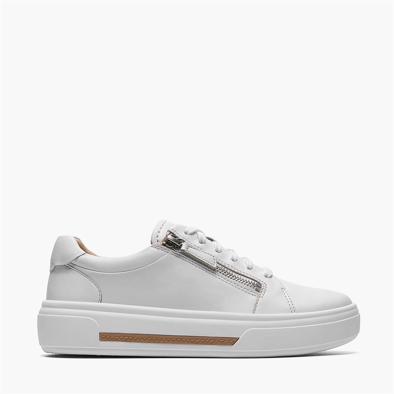 Clarks Dame Hollyrose Lynlås Træningssko White Leather