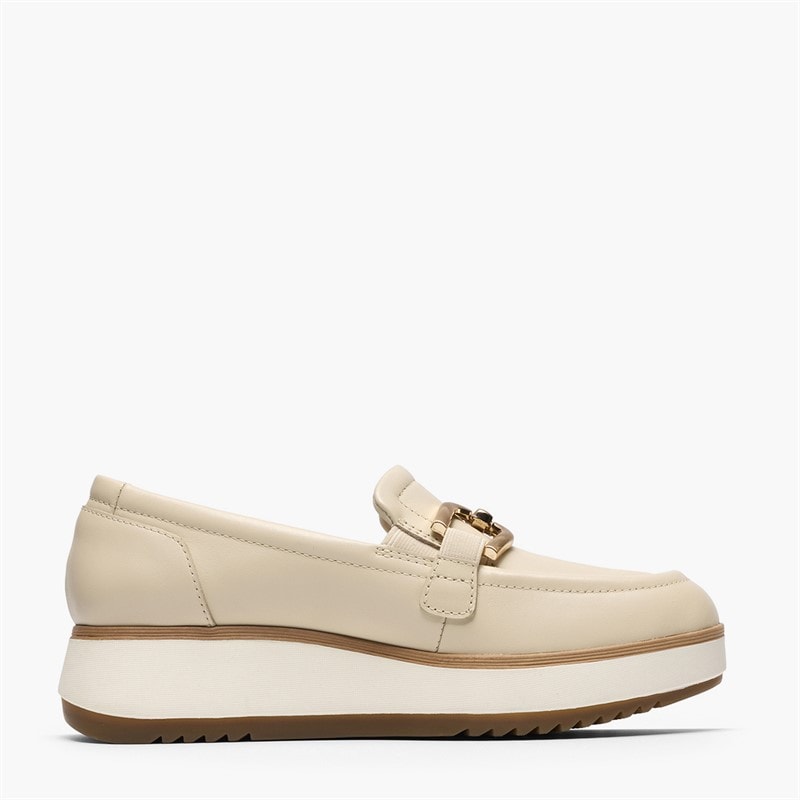 Clarks Dame Zylah Top Mokkasiner Cream Leather
