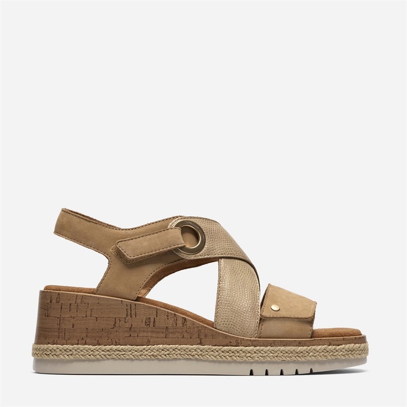 Clarks Dame Kidiki Solsandaler Beige Combi