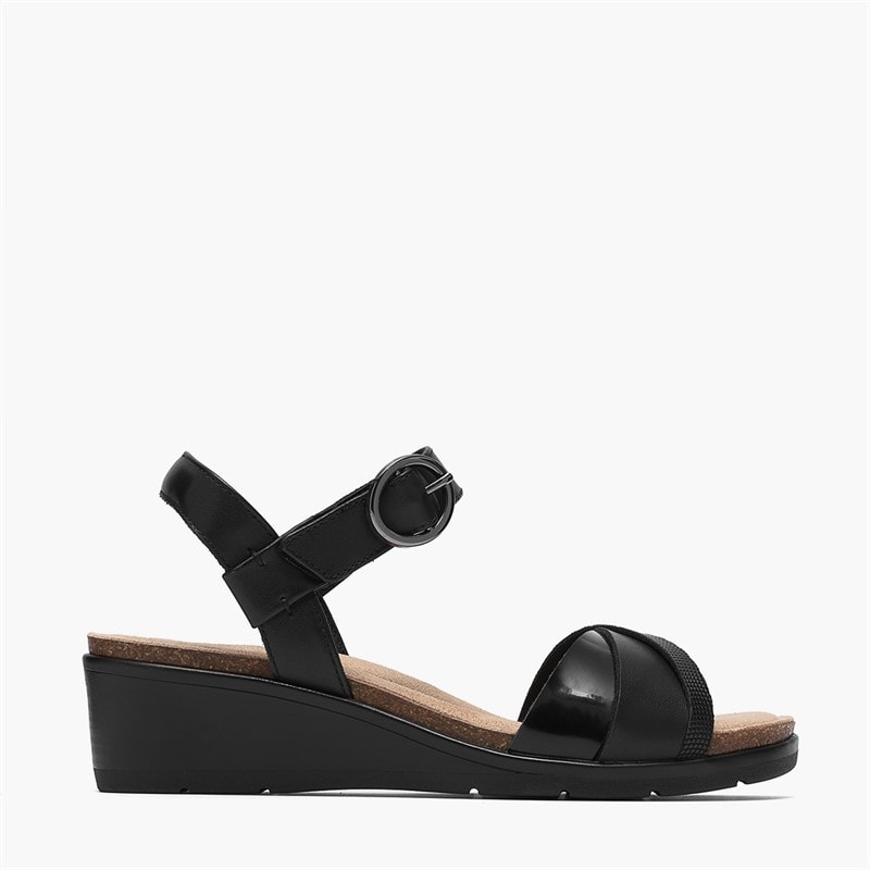Clarks Dame Kacha Twist Sandaler Black Leather