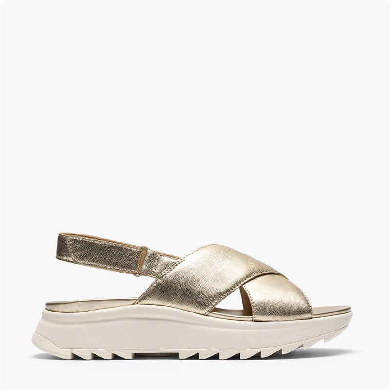Clarks Dame Dashlite Wish Ankelrem Sandaler Gold Leather