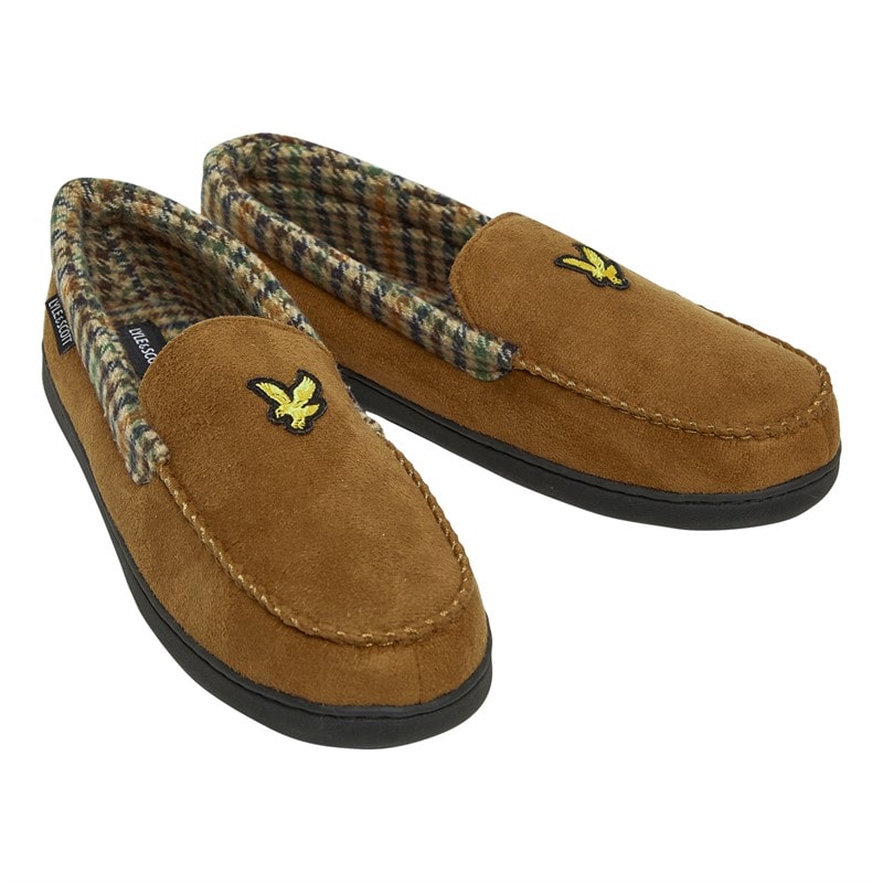 Lyle And Scott Vintage Herre Montague Mocassinsko Slippers Mørkebrun/Hønseøje