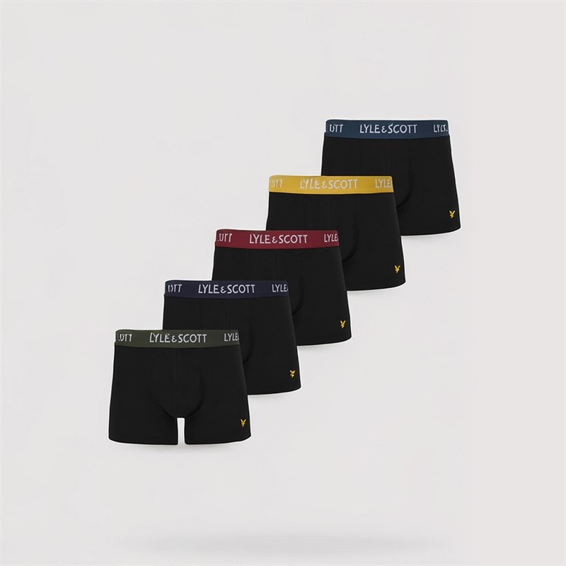 Lyle And Scott Vintage Herre Miller Fem Pak Underbukser Sort/Multi