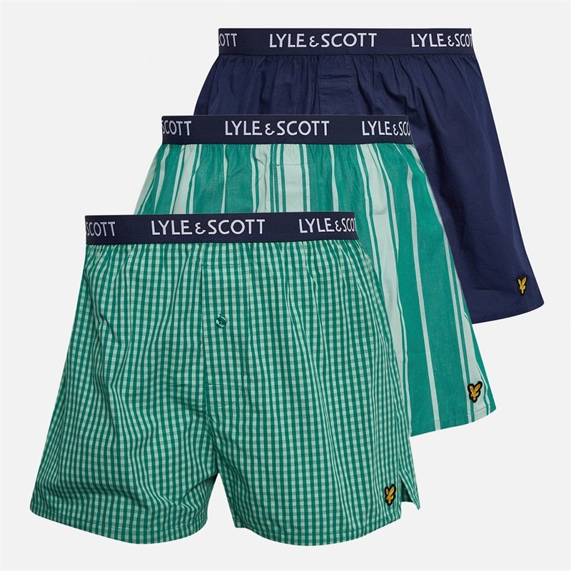 Lyle And Scott Vintage Herre Lenny Trepak Bokser Cadmium Green/Jade Stribe/Peacoat/Cadmium Green Vichy Cadmium Green & Jade Stripe/Peacoat/Cadmium Green Gingham