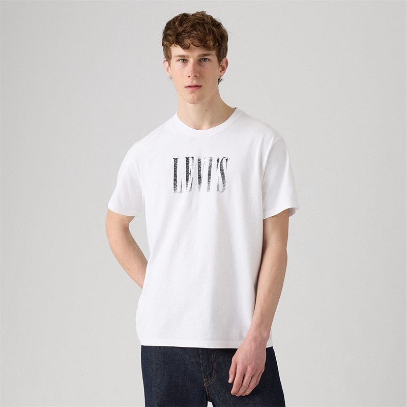 Levi's Herre T shirt afslappet pasform Hvid Plus