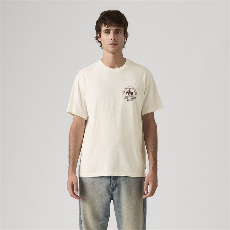 Levi's Herre T shirt afslappet pasform Egret