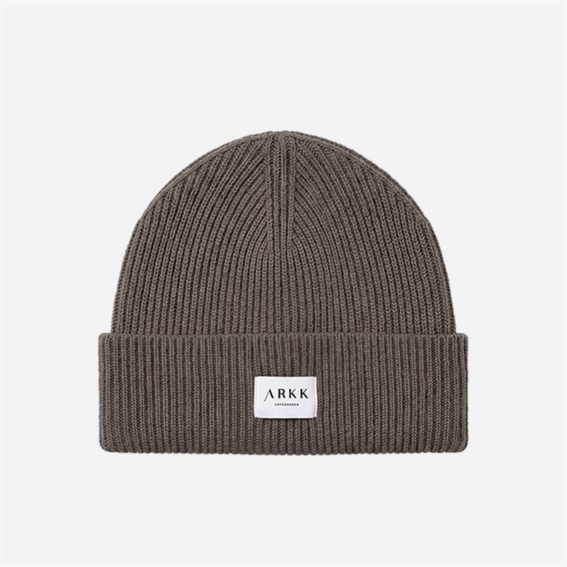 ARKK Copenhagen Signatur ribstrikket hue Dark Grey