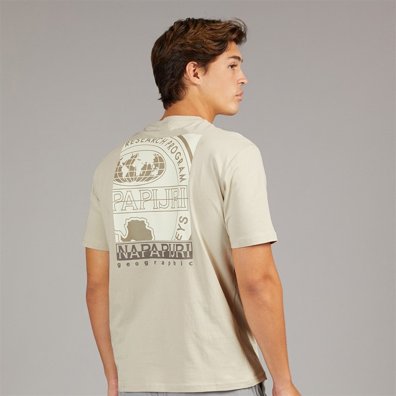 Napapijri Herre Sondrio T-shirt Beige Silver