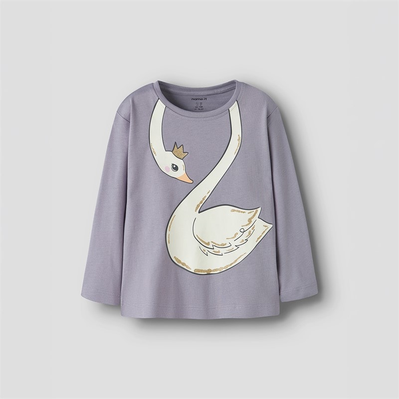 Name It Piger Valiane Langærmet T-shirt Lavender Gray