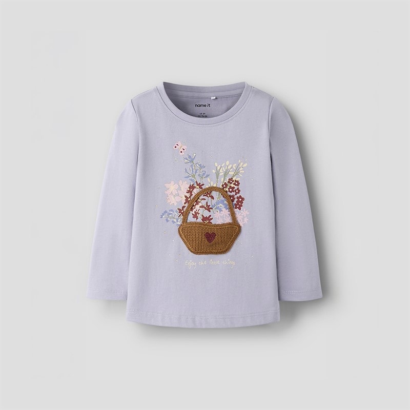 Name It Piger Betua Langærmet Bluse Lavender Gray