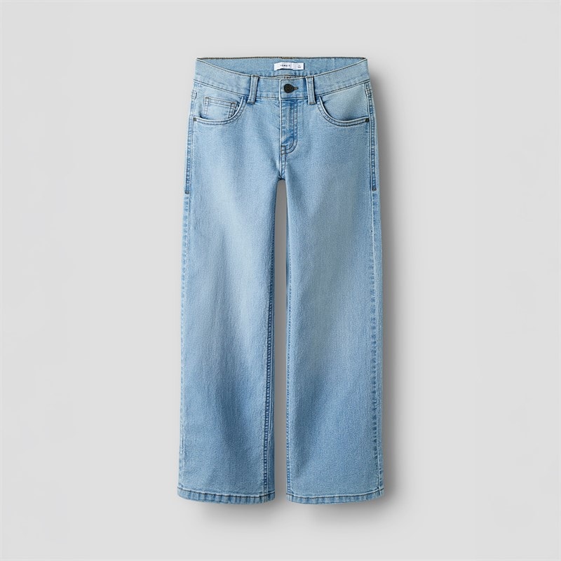 Name It Piger Rose Brede Jeans Light Blue Denim