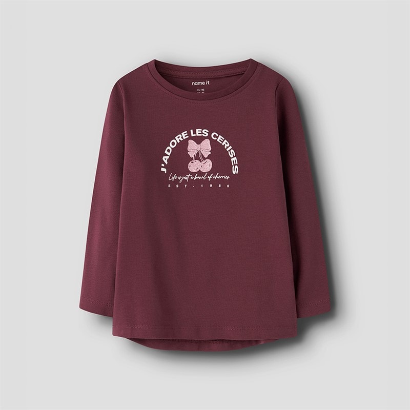 Name It Piger Vix Langærmet Top Burgundy