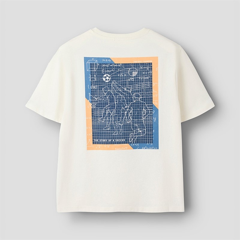 Name It Drenge Himas Fodbold T Shirt Cloud Dancer